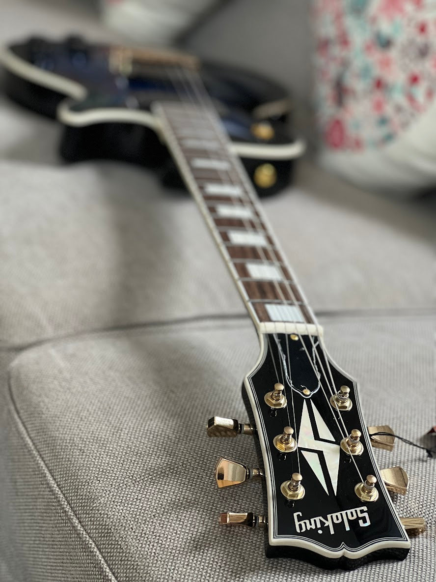 Soloking SLS60QM Deluxe in Black Aqua Burst MOD with Fishman Fluence Nafiri Special Run