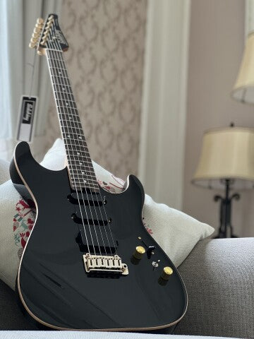 Soloking MS-1 Custom 22 HSS Flat Top พร้อม Rosewood FB สี Black Beauty