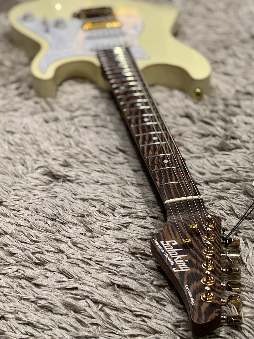 Soloking MS-1 Classic Flat Top in Vintage White with One Piece Wenge Neck Nafiri Special Run