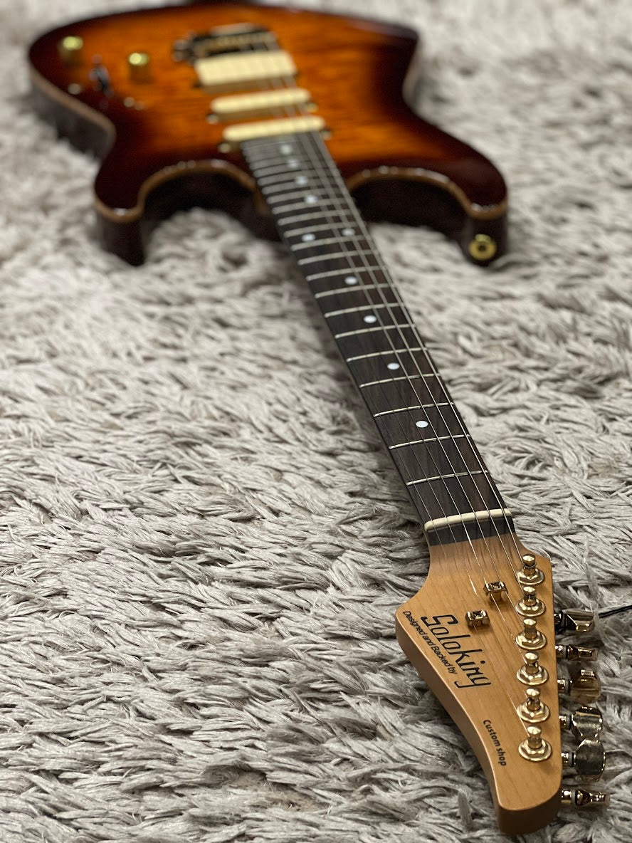 Soloking MS-1 Custom 22 HSS Flat Top with rosewood FB in Bengal Burst Nafiri Special Run