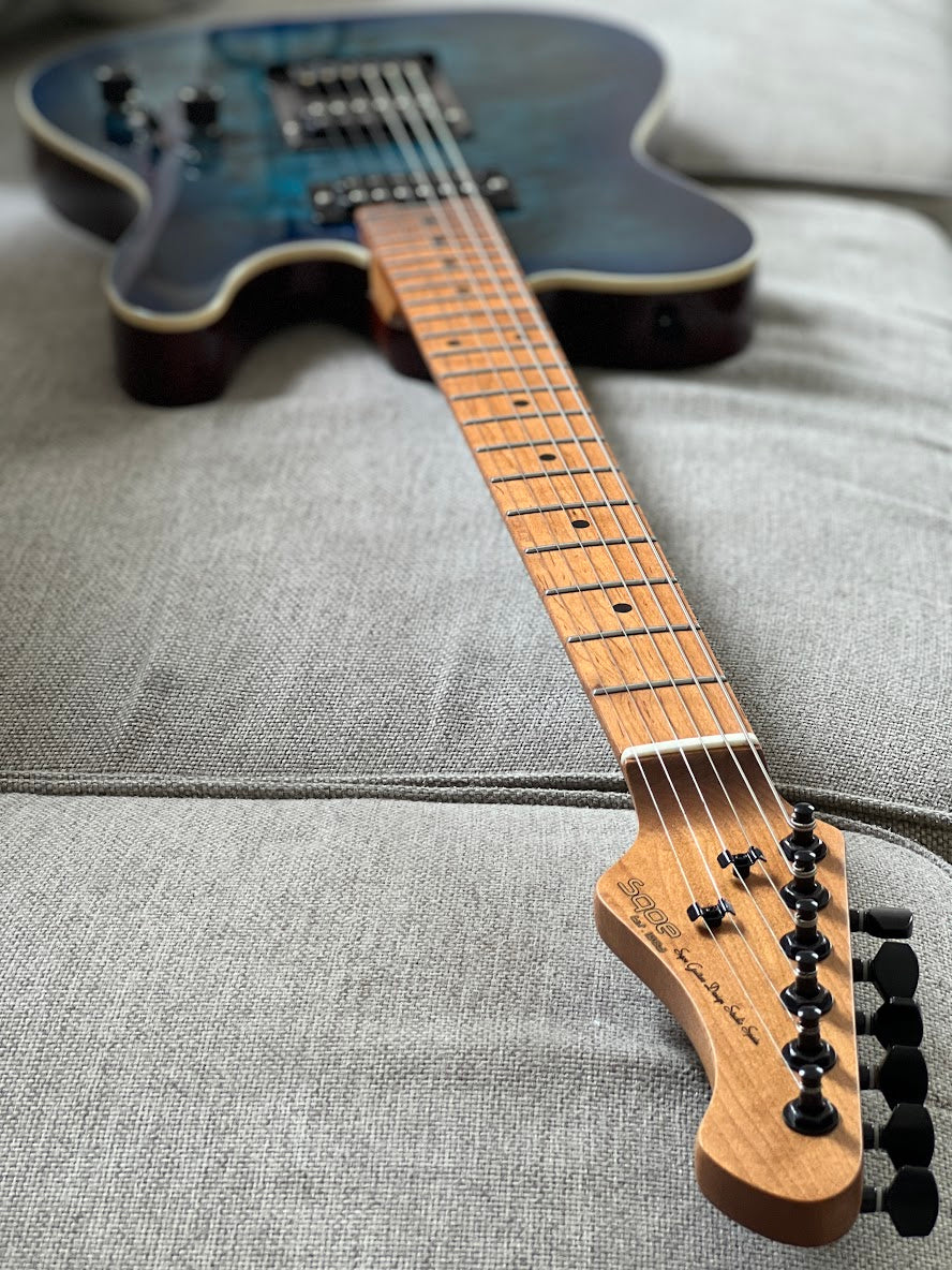 SQOE SETL650 HH Roasted Maple Series in Cobalt Blue Burl