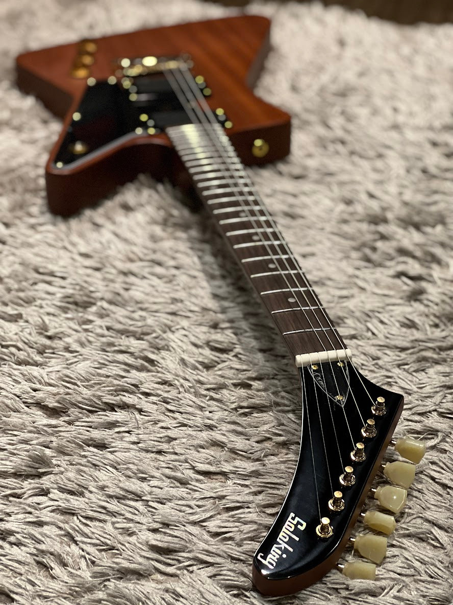 Soloking EX 1958 Mahogany Tribute MOD in Walnut with EMG Pickups and Gold Hardware