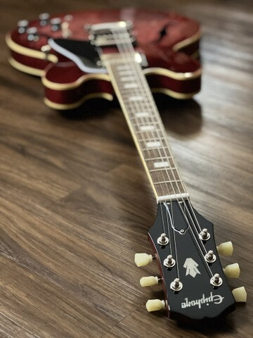 Epiphone ES-335 Figured Semi-Hollowbody In PRB (Raspberry Burst)