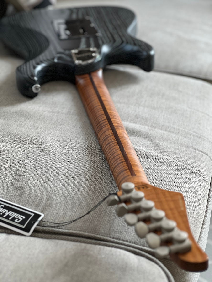 Soloking MS-1 AT Akbar Tsai Signature Series in Driftwood Black with Silver Lining