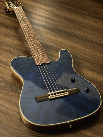 SQOE Spain SEGD900 Nylon Electric Guitar with Piezo in Cobalt Blue