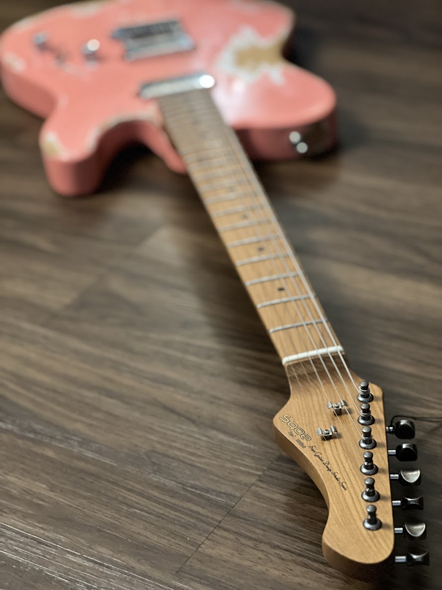 SQOE SETL960 HH Roasted Maple Series in Shell Pink Heavy Relic