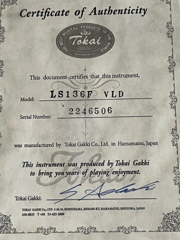 Tokai Love Rock LS-136F LD Vintage Series Japan in Lemon Drop 2246506