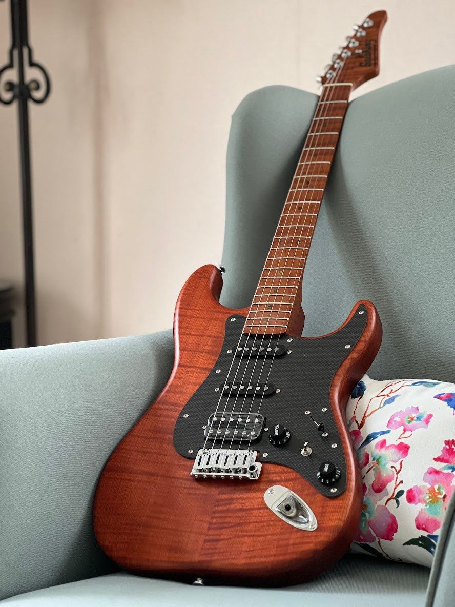 Soloking MS-1 FM Artisan Elite with Roasted Flame Neck in Caramel