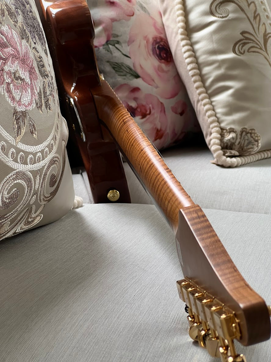 Soloking MT-1 Thinline FMN KOA Elite with Gold Hardware in Natural