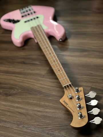 SQOE SJB600 Roasted Maple Series Bass in Shell Pink