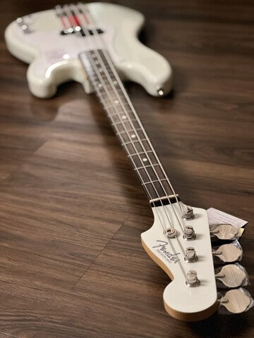 Fender Japan Traditional II 60s Precision Bass Guitar with RW FB in Olympic White / Red Stripes