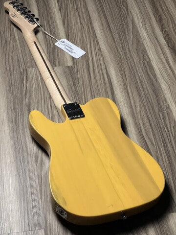 Squier Sonic Telecaster w/Black Pickguard with Maple FB in Butterscotch Blonde