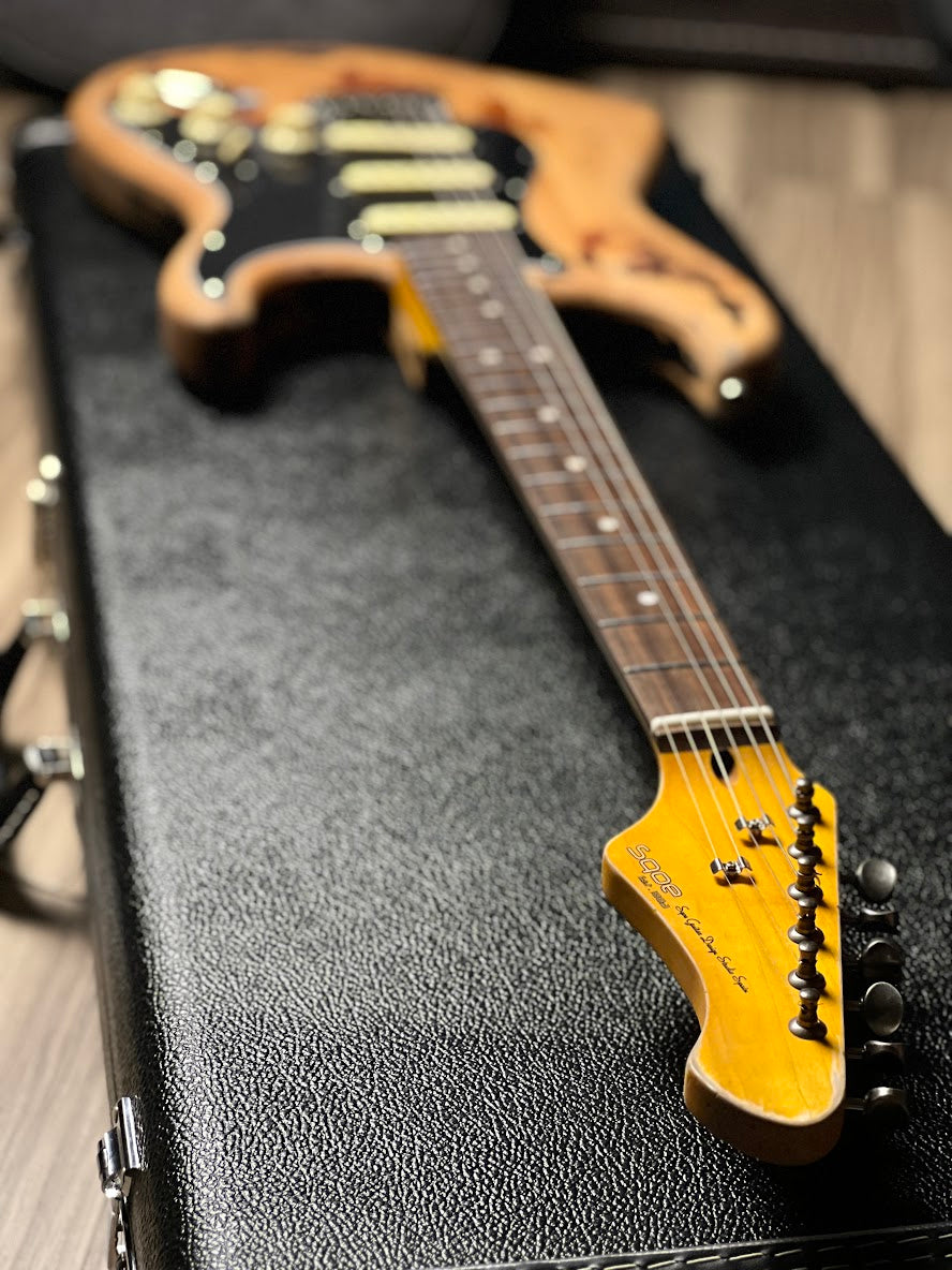 SQOE SEST960 SRV Tribute in 3-Tone Sunburst Heavy Relic