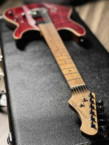 SQOE SEIB950 HH MOD Roasted Maple Series in Dark Cherry Red with Fishman Fluence