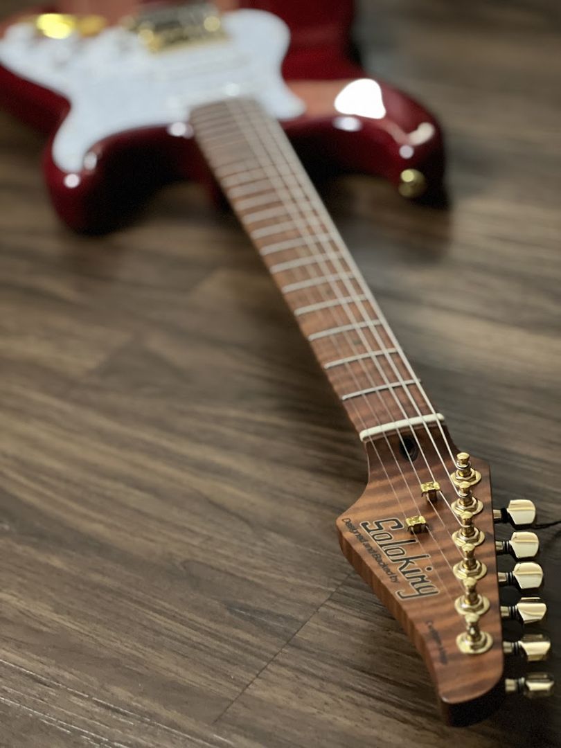 Soloking MS-1 FM Artisan พร้อมคอเปลวไฟย่างใน Nafiri Special Run สีแดงใส JESCAR