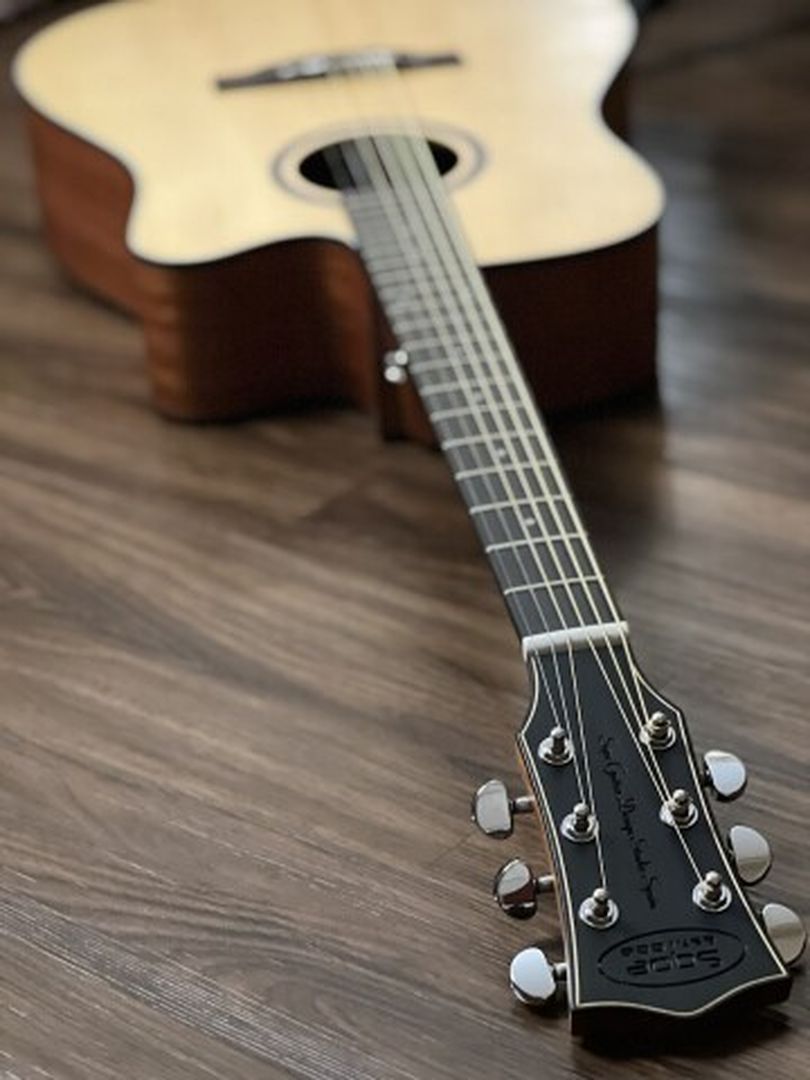 SQOE Spain SQ-41B TransAcoustic with Effects in Natural Matte Spruce/Mahogany