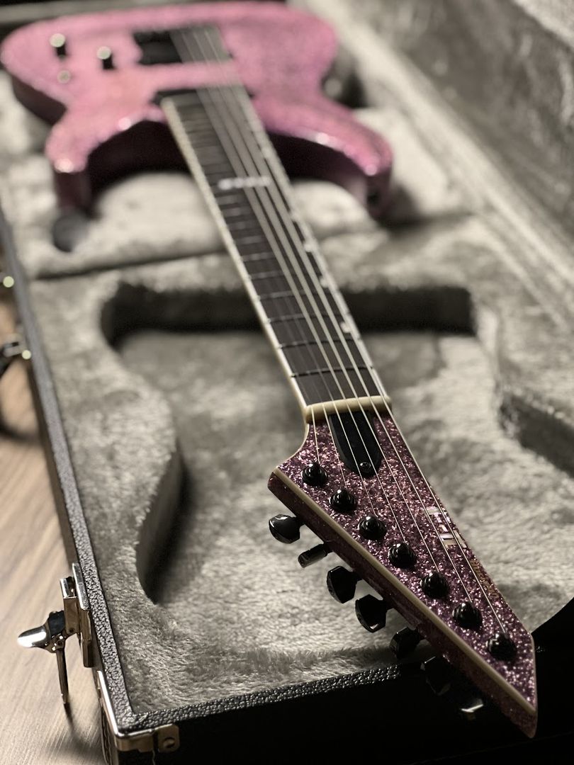 ESP E-II Horizon NT-7B Hipshot in Purple Sparkle