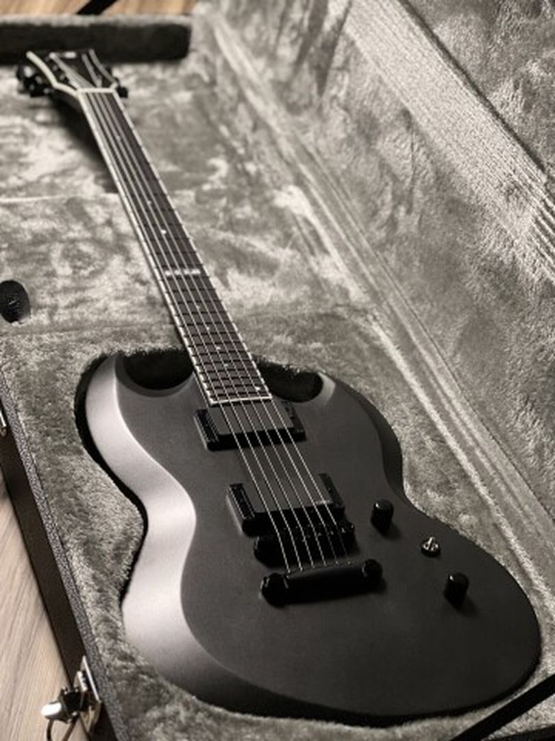 ESP E-II Viper Baritone in Charcoal Metallic Satin