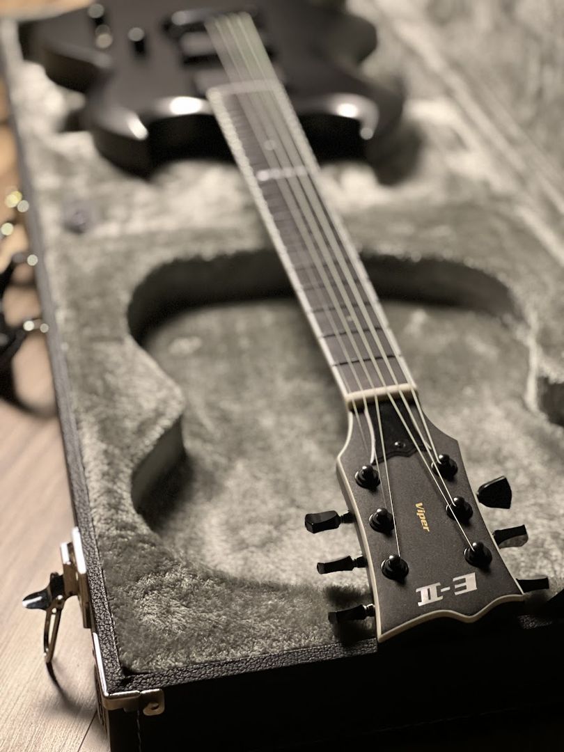 ESP E-II Viper Baritone in Charcoal Metallic Satin