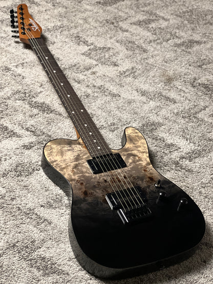 Schecter PT Standard in Black Fade Burst Burl
