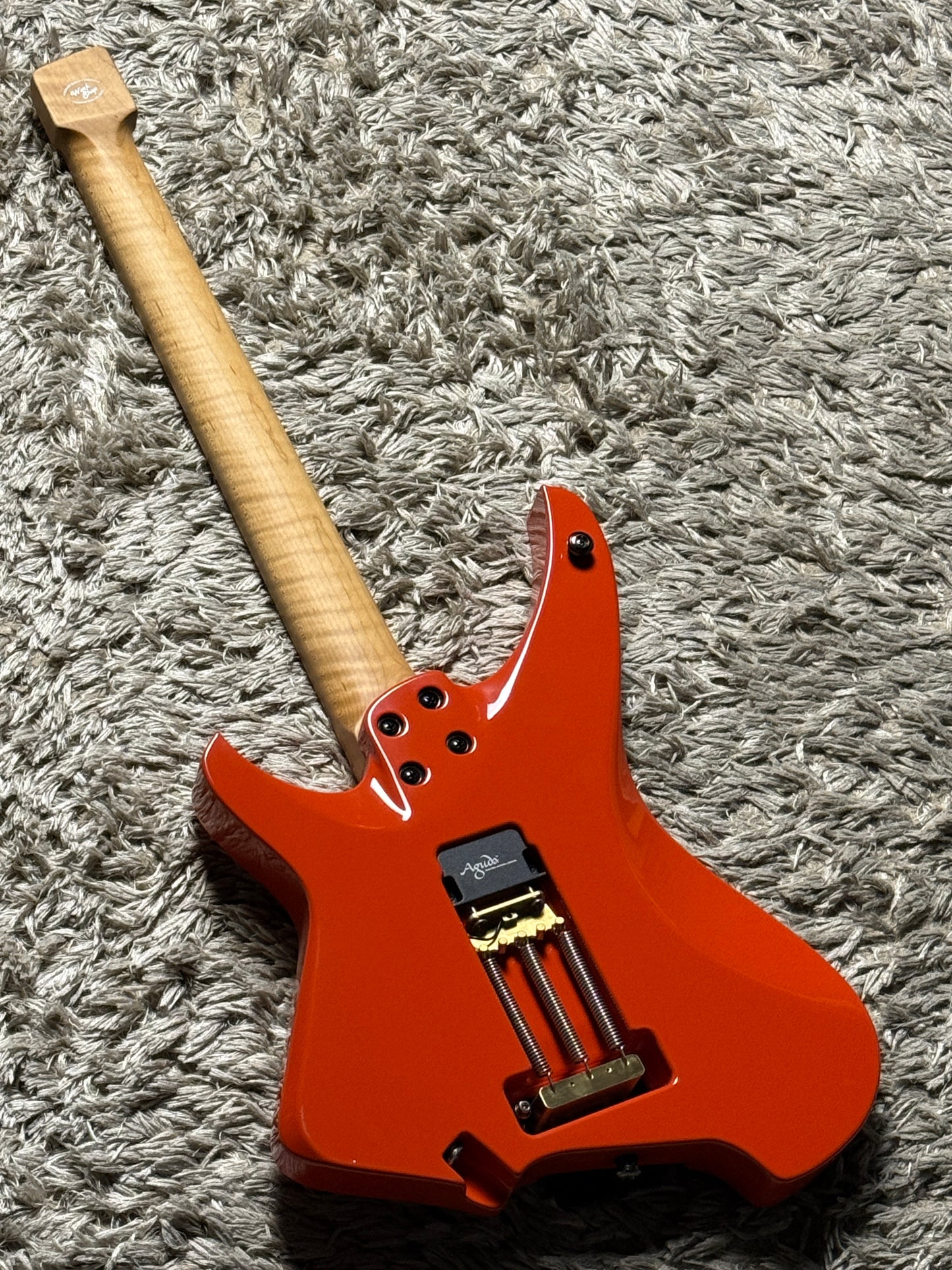 Aguda Musicboy Pro with Premium Roasted Flame Maple Neck in Capri Orange (B STOCK)