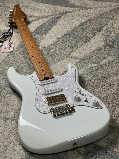 Soloking MS-11 Classic MKII ใน Olympic White พร้อมฮาร์ดแวร์สีทองและ Roasted Maple FB