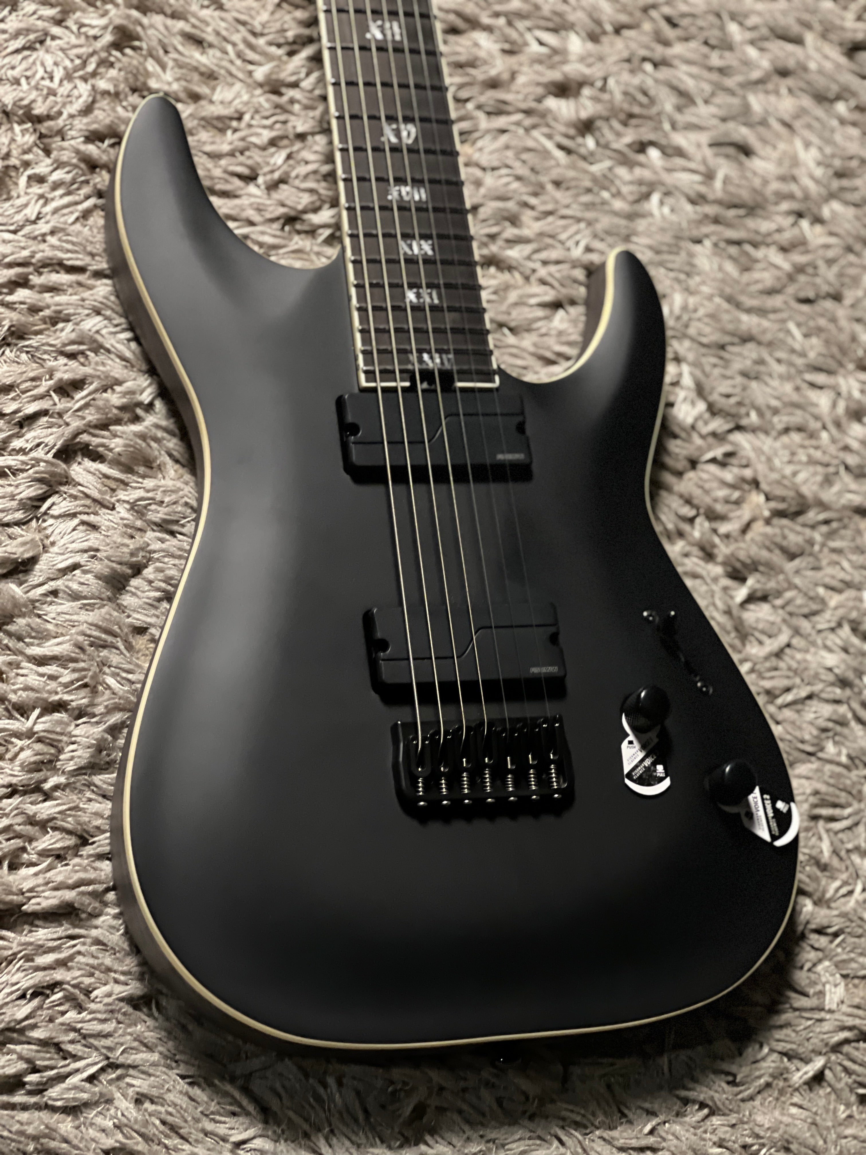 Schecter C-7 SLS Evil Twin in Satin Black