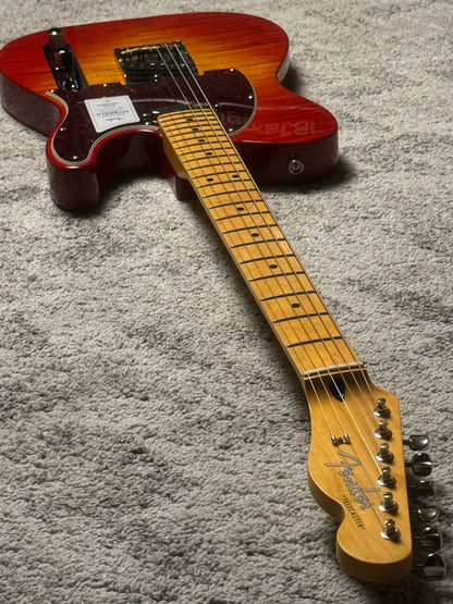 Fender Japan Hybrid II Telecaster with Maple FB in Flame Sunset Orange Transparent JD24010471 (USED)
