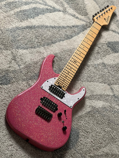 Soloking MS-7 in Pink Sparkle Mortis Tribute with Maple FB
