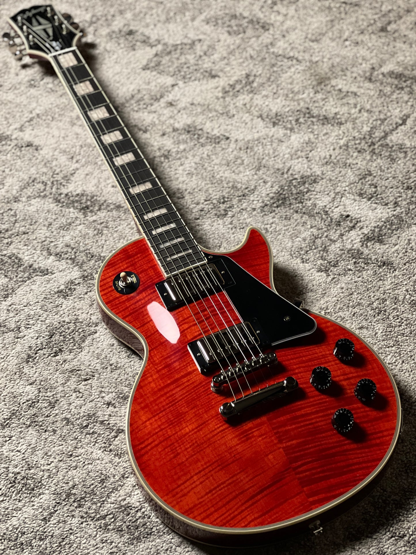 Epiphone Les Paul Custom Figured in Transparent Red w/Premium Gigbag 25021529236