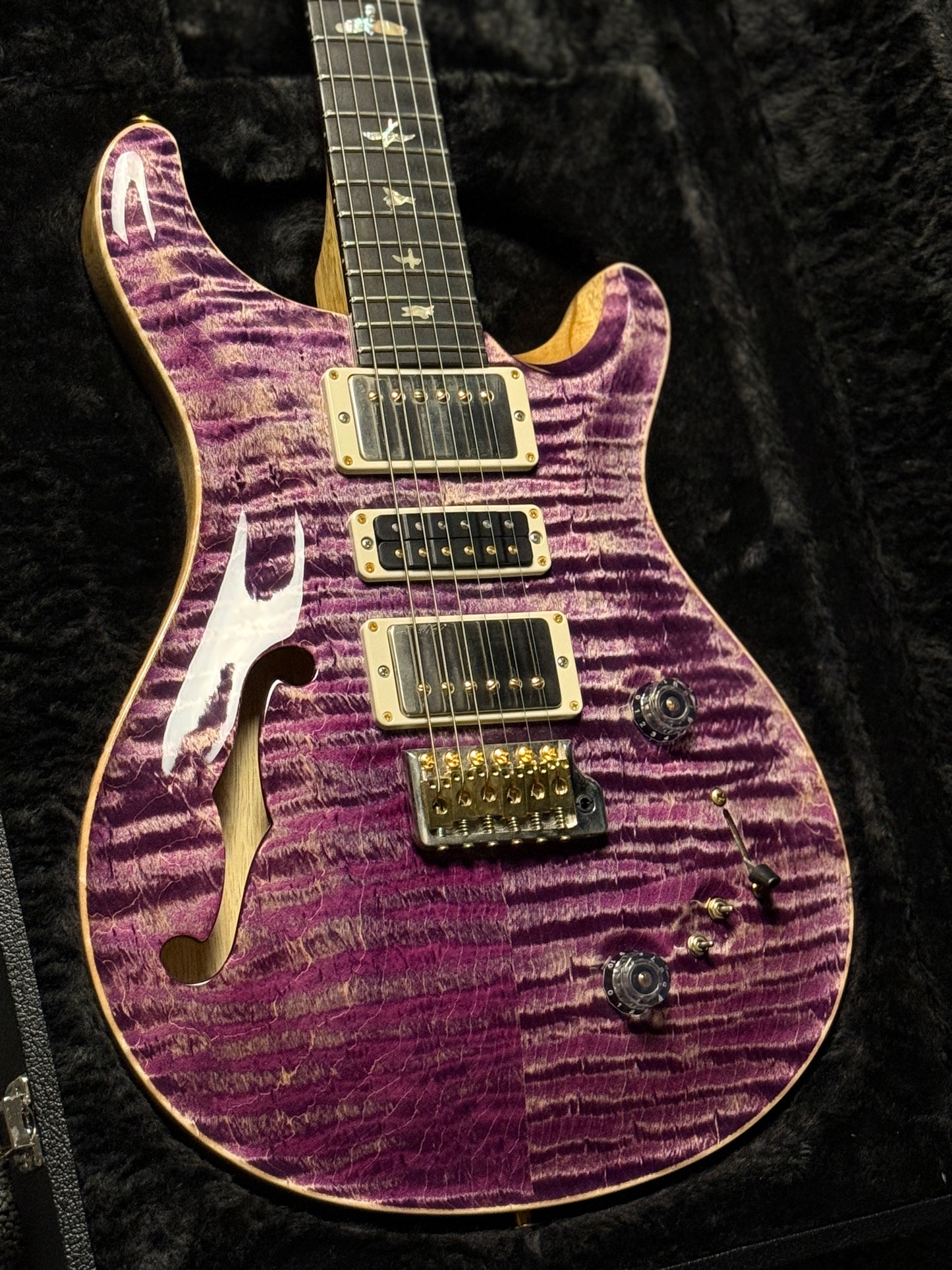 PRS Special 22 Semi-Hollow Wood Library 10-Top Korina Run in Faded Purple Jeans 210324544
