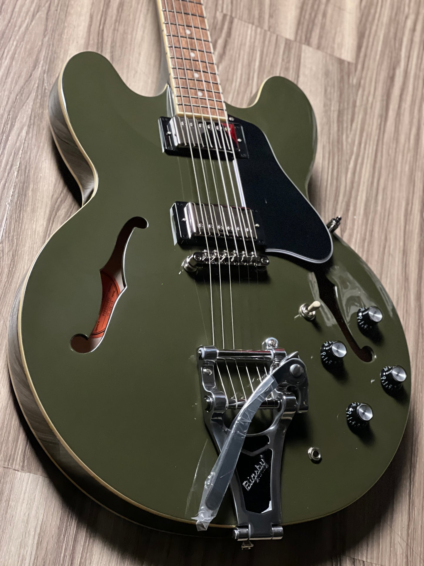 Epiphone ES-335 Bigsby in Olive Drab w/Premium GigBag