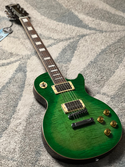 Soloking SLS50FM Deluxe with 5A Flame Top in Green Burst