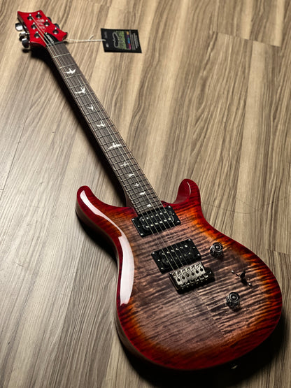 PRS SE Custom 24 Flame in Charcoal Cherry Burst