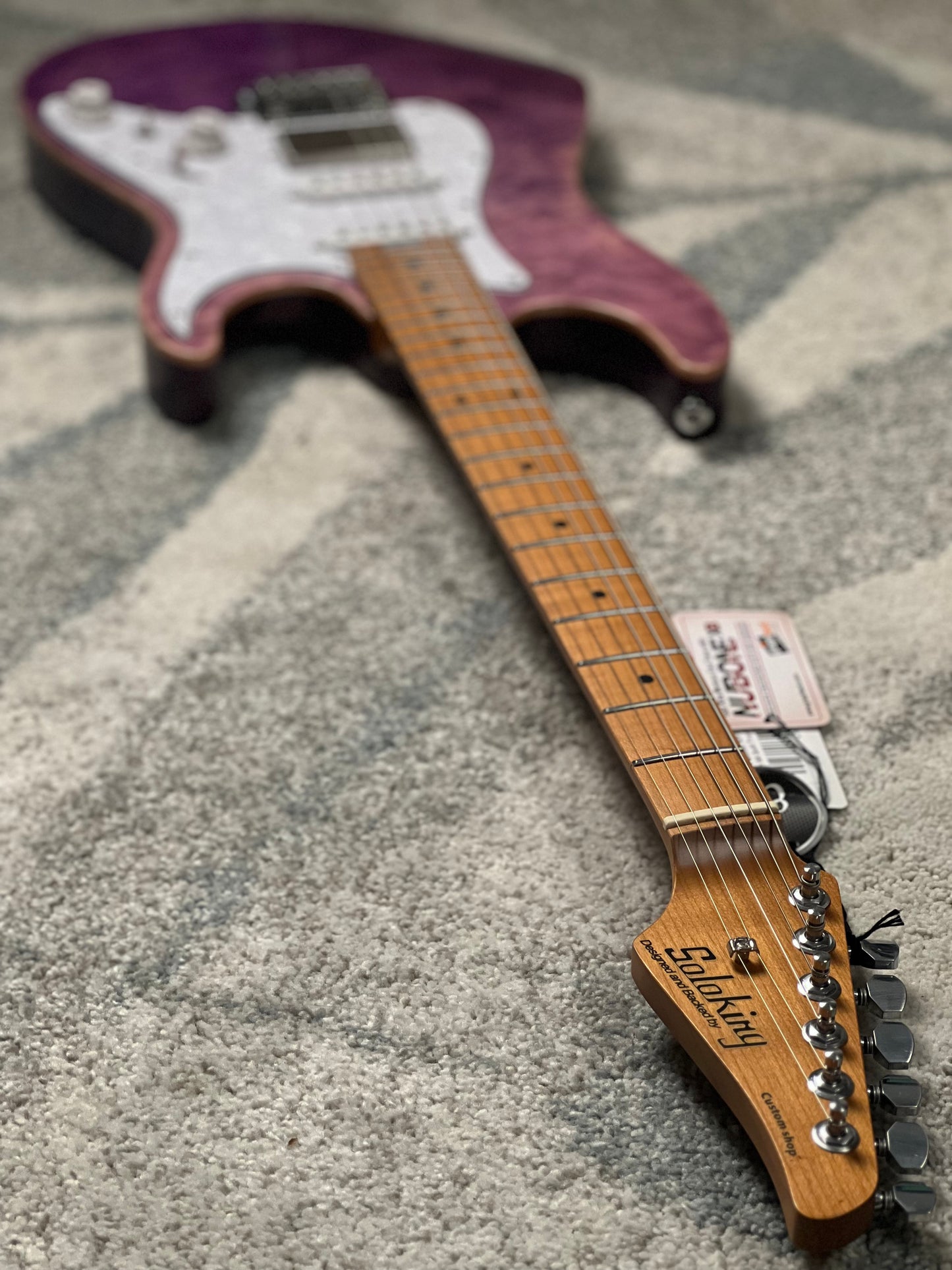 Soloking MS-1 Classic MKII Flat Top in Deep Purple Surf with 5A Quilt Top Nafiri Special Run