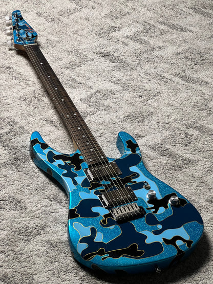 Dhatarattha Custom DST Artist Hand Paint "Blue Sparkle Camo"