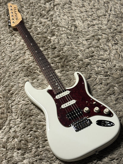 Saito S-622CS SSH Heritage with Rosewood in Olympic White with Tortoise PG 253046