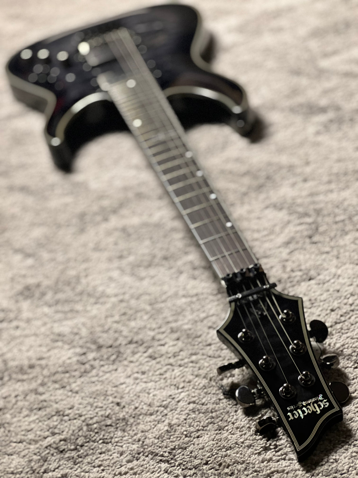 Schecter Hellraiser Hybrid C-1 FR TBB with Floyd Rose in Trans Black W23070014