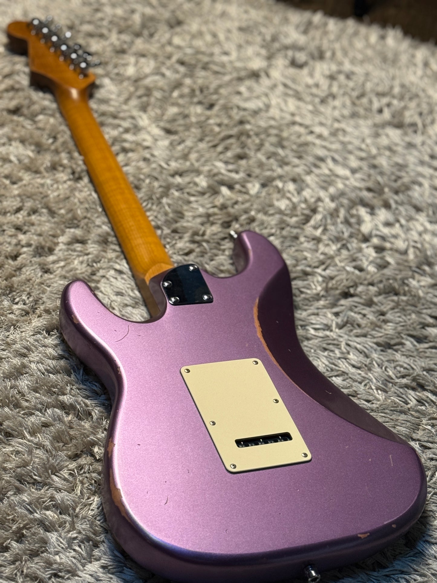 Dhatarattha Classic DST HSS in Violet Purple over Black Paisley with Rosewood FB and Nitrocellulose Lacquer Relic