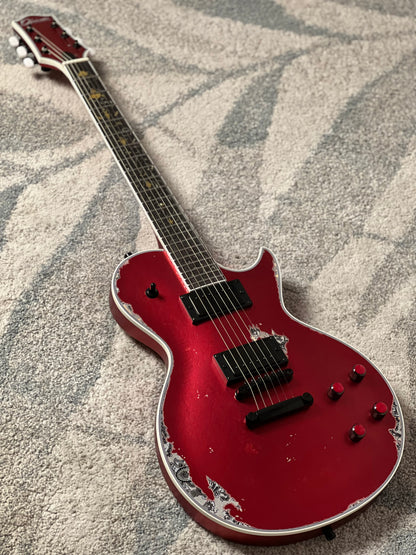 Dhatarattha Custom DLP in Candy Apple Red over Black Paisley