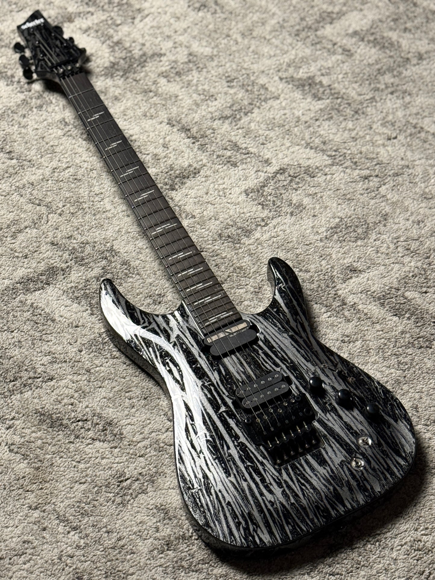 Schecter C-1 FR-S Silver Mountain - Black and Silver W21080094 (USED)