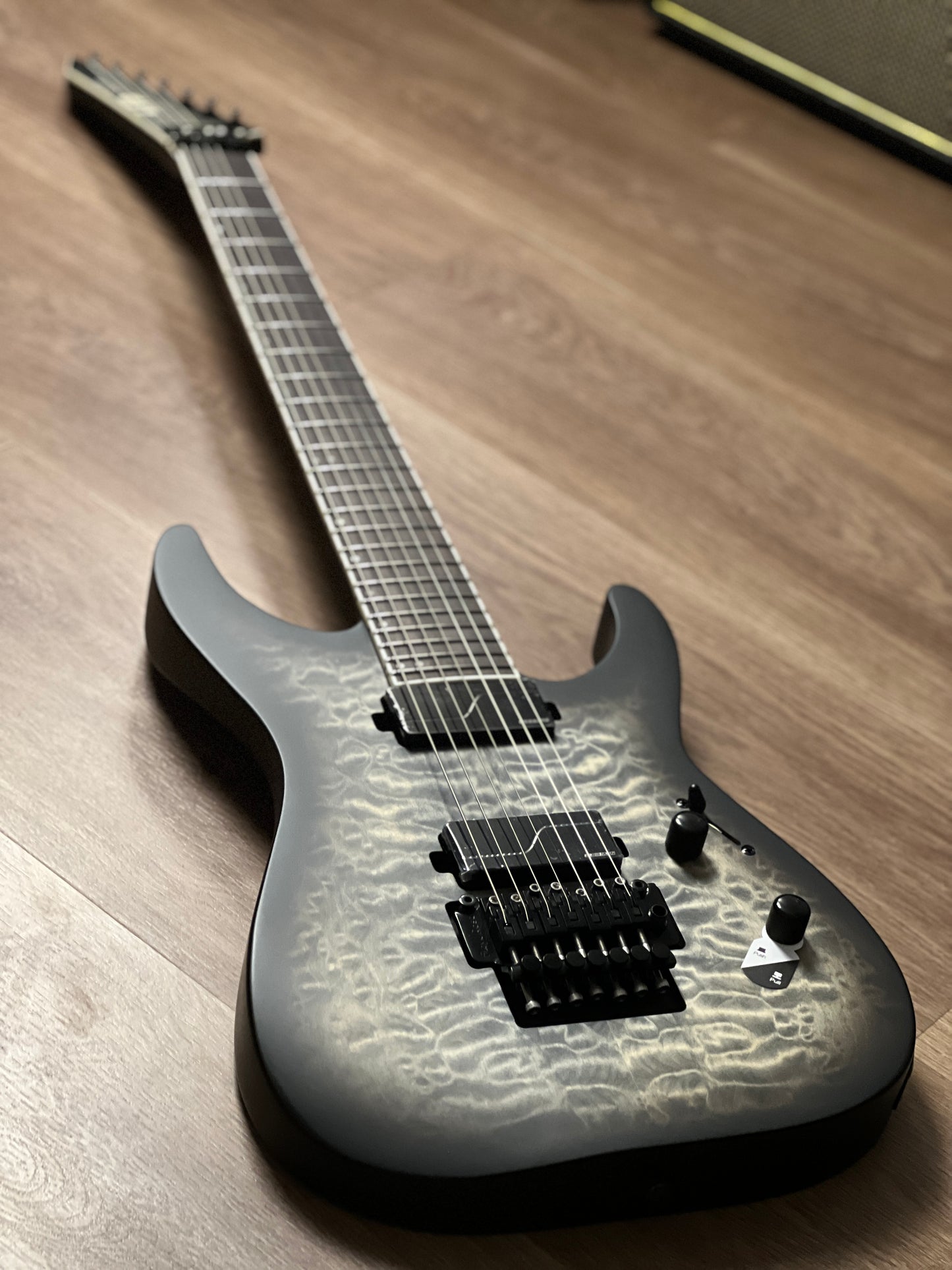ESP LTD M-1007 Baritone in Charcoal Burst Satin
