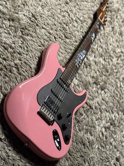 Dhatarattha Custom DST HSS in Shell Pink with Rosewood FB and "Pacific Ocean" Inlay