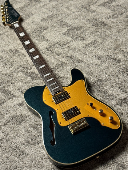 SLX Raven Thinline Super Deluxe in Sherwood Green Metallic with Rosewood FB and Gold Hardware