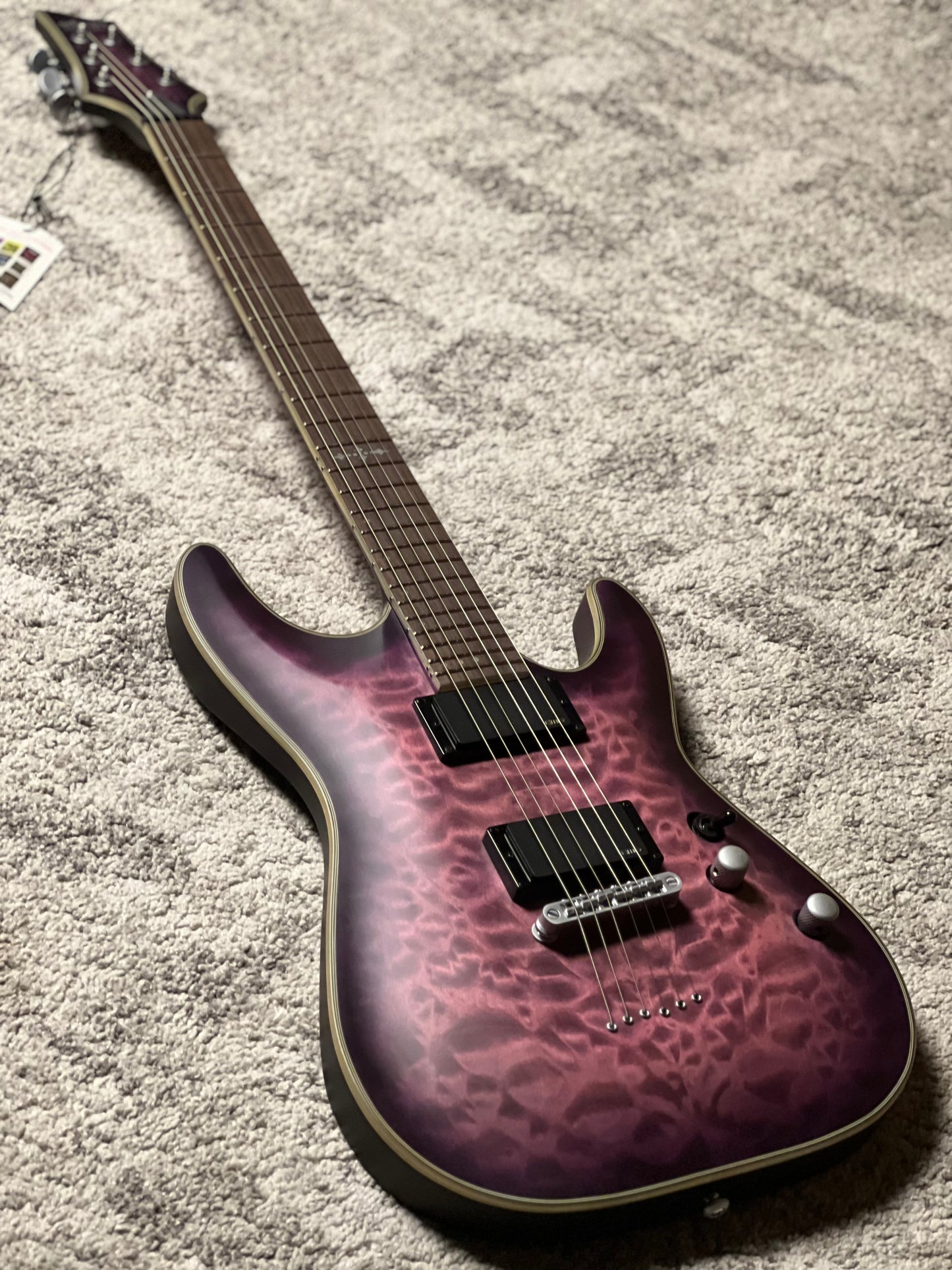 Schecter C-1 Platinum SPB in Satin Purple Burst W23090647