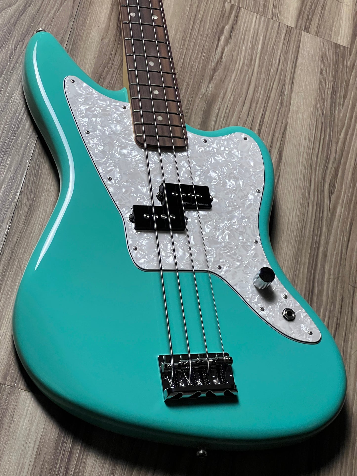 Fender Mark Hoppus Jaguar Bass Guitar with RW FB in Sea Foam Green MX24068539