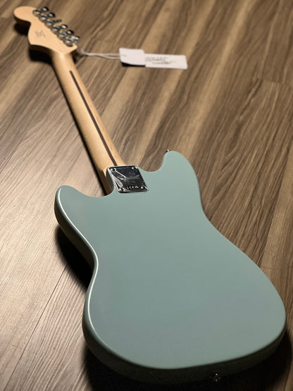 Squier FSR Sonic Mustang HH with White Pickguard and Maple FB in Sonic Blue