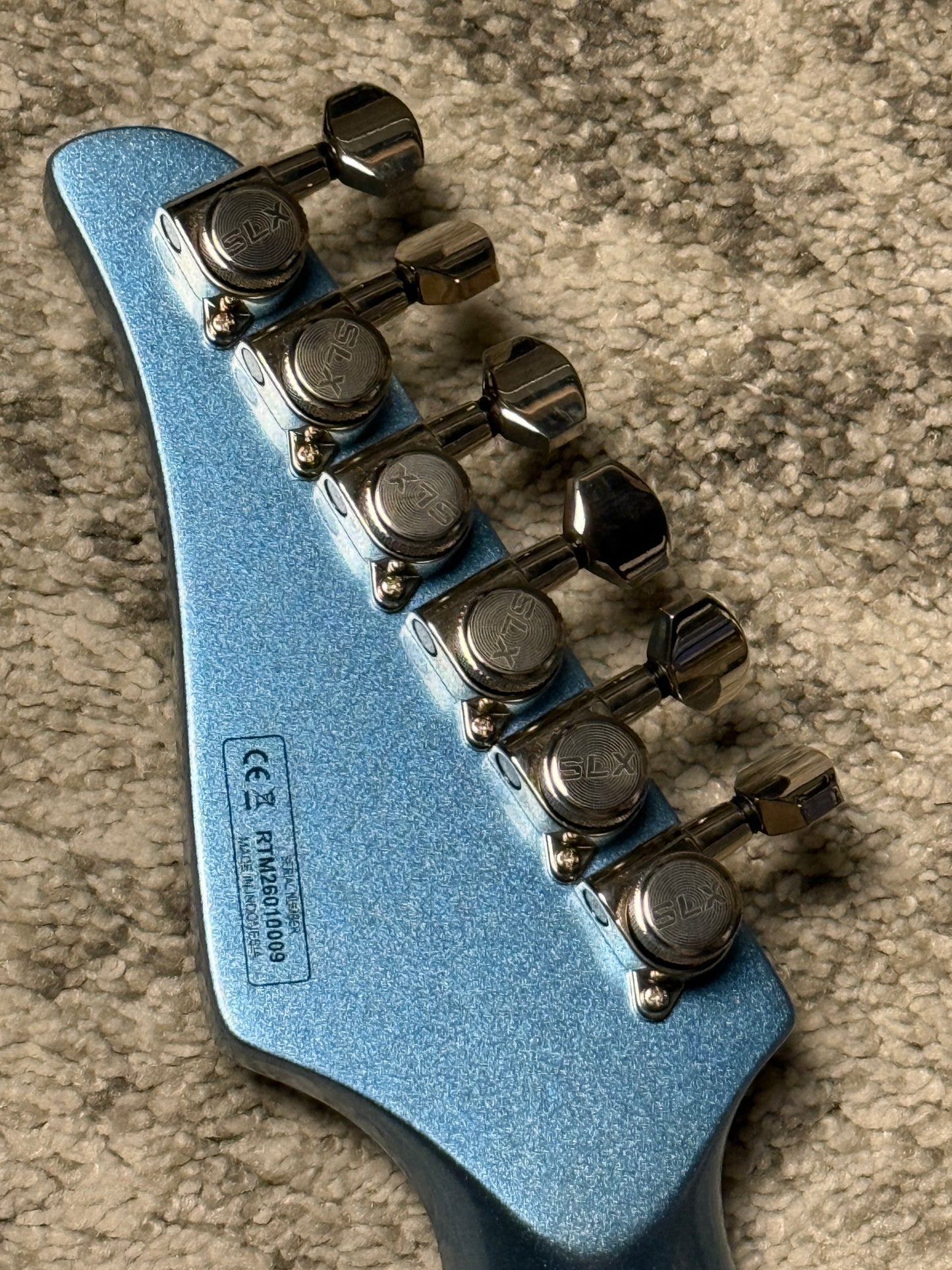 SLX Hawk Classic 22 HSS in Ice Blue Metallic Flame with Rosewood FB Limited Edition