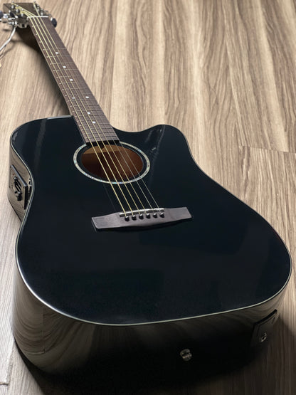 Cort Earth 60CE Acoustic Guitar in Black Gloss