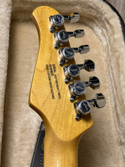 SQOE SEST1001 HSS Custom Shop Series in Tequila Sunrise Limited Edition with Hardshell Case